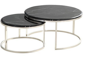 Dviejų staliukų komplektas Black Marble