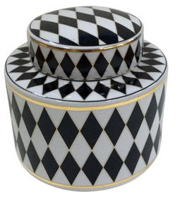 Keramikinė vaza su dangteliu Chess