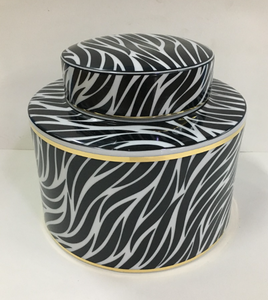 Keramikinė vaza su dangteliu Zebra