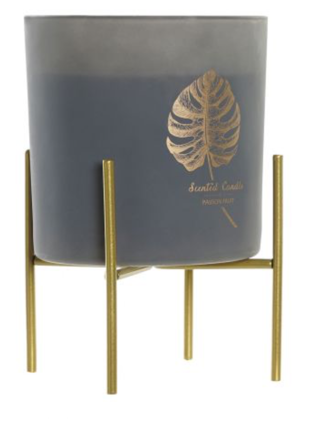 Kvapni žvakė indelyje su metaliniu stovu (Pilka)